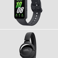 Imagem da oferta Kit Smartwatch Galaxy Fit3 Samsung + fone de ouvido Tune T520BT JBL