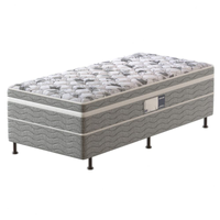 Imagem da oferta Cama Box Conjugada Solteiro Probel Advanced com Espuma D28 54x88x188cm Branco e Cinza