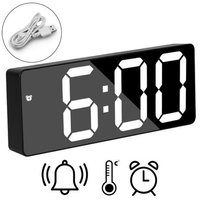 Imagem da oferta Relógio De Mesa Digital Led Bivolt C/Calendário Alarme Temperatura Para Cama Cabeceira