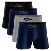 Imagem da oferta Kit 4 Cuecas Zorba Boxer Sem Costura Masculinas + 3 Pares Meias Promoção