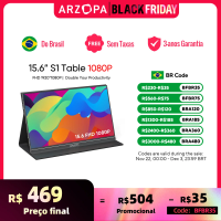 Imagem da oferta ARZOPA 15,6 polegadas Monitor portátil 1080P FHD tela IPS 16:9 corpo de metal com capa de