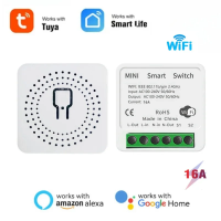 Imagem da oferta Tuya-Mini Interruptor WiFi Controle Remoto 1-way Relé Temporizador Automação para Smart Life Trabal