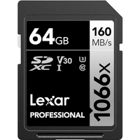 Imagem da oferta Cartão de Memória Lexar Professional 64GB 1066x SDXC UHS-I Card SILVER Series