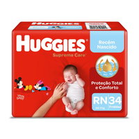 Imagem da oferta Fralda Huggies Supreme Care RN - 34 Unidades