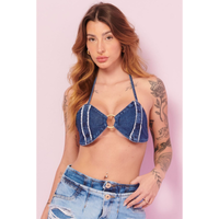 Imagem da oferta Top Feminino Com Argola Frontal Planet Girls