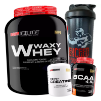 Imagem da oferta Kit Whey Protein Bodybuilders 2kg + Bcaa + Creatina + Shaker