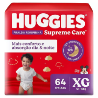 Imagem da oferta Fralda Roupinha Huggies Supreme Care Tam XG - 64 Unidades