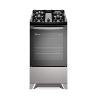 Imagem da oferta Fogão 4 bocas Electrolux Prata Efficient com Mesa de Vidro Tripla Chama e VaporBake - FE4GS