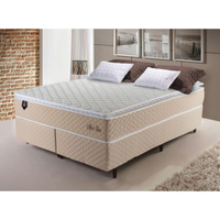 Imagem da oferta Conjunto Cama Box King Size Alford 193x203x66 Bege c/ Molas Ensacadas