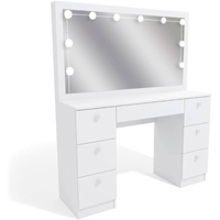 Imagem da oferta Penteadeira Ditália 7 Gav Pe-80 Branco c/Kit Luz Camarim