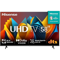 Imagem da oferta Hisense Smart TV UHD 4K DLED 58" Polegadas 58A6K com HDR10+ Dolby Vision Game Mode Controle por Voz Alexa Built-In AirPl