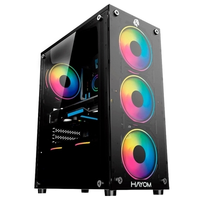 Imagem da oferta Gabinete Gamer Hayom Mid Tower RGB ATX Lateral e Frontal em Vidro Temperado com 4 Fans RGB - GB1749