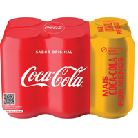 Imagem da oferta Pack Refrigerante Coca-Cola Original Lata 6 Unidades 350ml Cada Leve Mais Pague Menos