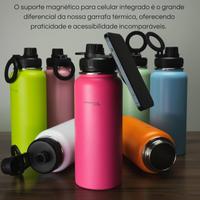 Imagem da oferta Garrafa Térmica Barganha Mix com Suporte Magnetico Duplamente Isolada a Vácuo 1000ml Mantém Bebidas Quentes por 12 Ho