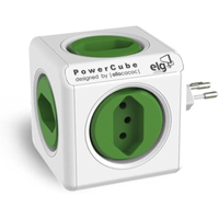 Imagem da oferta Multiplicador 5 Tomadas Bivolt - PowerCube ELG - PWC-R5 Verde e Branco