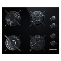 Imagem da oferta Cooktop 4 Bocas Brastemp com Grades Piatina BDD61AE - Bivolt