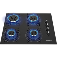 Imagem da oferta Cooktop a Gás 4 Bocas Mondial Preto/Inox Bivolt - CTG-01