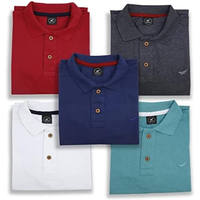 Imagem da oferta Kit 5 Camisa Polo Envoy Tecido Piquet Básica Masculina (M BRANCA-CHUMBO-MARINHO-VERMELHO-VERDE)