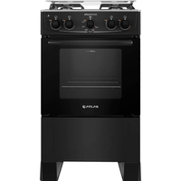 Imagem da oferta Fogão 4 bocas Atlas Mônaco Plus Preto com Acendimento Automático e Mesa Inox