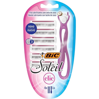 Imagem da oferta BIC Aparelho De Depilar Soleil Clic 3 Lâminas + 6 Cargas 968721 1 Unidade Yin Yang Lilás Pacote De 6