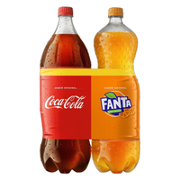 Imagem da oferta Kit Refrigerante Coca-Cola Original + Laranja Fanta 2l Cada