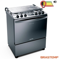 Imagem da oferta Fogão de Piso Brastemp de 05 Bocas com Turbo Chama e Touch Timer Inox - BFS5PCRUNA