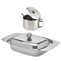 Imagem da oferta Kit Acucareiro com Tampa Colher e Mantegueira de Inox