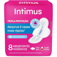 Imagem da oferta Intimus Absorvente Tripla Proteção Extra Suave Com Abas - 1 Unidade