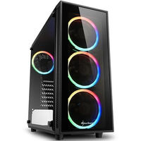 Imagem da oferta Gabinete Gamer Sharkoon TG4 RGB Mid Tower Lateral em Vidro Temperado 4x Fans RGB Preto - TG4 RGB