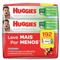 Imagem da oferta Toalhas Umedecidas Huggies Max Clean - 192 Unidades