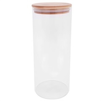 Imagem da oferta Pote em Vidro Transparente com Tampa 1 Litro Bambu