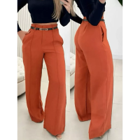 Imagem da oferta Calça Feminina Alfaitaria C/ Bolsos E Cinto Elegante Fashion