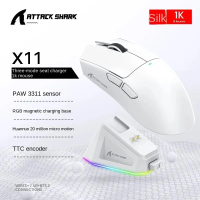 Imagem da oferta Mouse sem Fio Attack Shark X11 Sem Fio com Dock de Carregamento Wireles