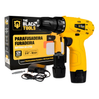 Imagem da oferta Parafusadeira Furadeira The Black Tools TB12A 3/8 Bivolt a Bateria 12v Frequência 60Hz