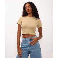 Imagem da oferta Blusa Baby Look de Algodão Peruano Verde