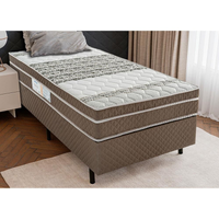 Imagem da oferta Cama Box de Solteiro Biflex Ilhéus com Molas Ensacadas e Euro Pillow 63x88x188cm - Marrom/Bege Estampado