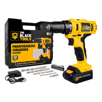 Imagem da oferta Parafusadeira Furadeira Sem Fio The Black Tools Bateria 12v Cor Amarelo e Preto Frequência 60 110V/220V