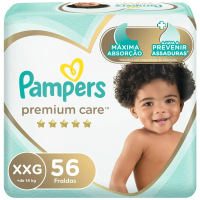 Imagem da oferta Fralda Pampers Premium Care Tamanho XXG Pacote Hiper 56 Fraldas Descartáveis