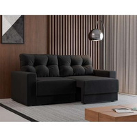 Imagem da oferta Sofá 2 Lugares Retrátil Lubeck Suede Preto 140 cm