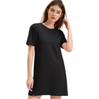 Imagem da oferta Vestido Tipo Camiseta Alongada Para Mulheres Várias Cores