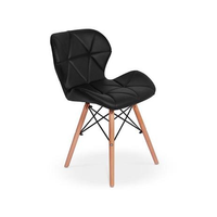 Imagem da oferta Cadeira Charles Eames Eiffel Slim Wood Estofada - Preta