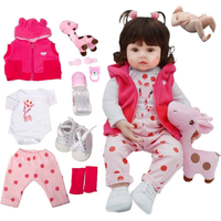 Imagem da oferta Boneca Bebê Reborn Brastoy Menina Silicone Olhos Castanhos 48cm