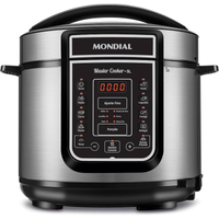 Imagem da oferta Panela de Pressão Elétrica Digital 5L Mondial Preto/Inox 900W 110V - PE-38