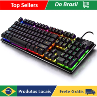 Imagem da oferta Teclado Gamer Semi-mecânico RGB LED retroiluminado PC