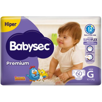 Imagem da oferta Babysec Fralda Premium Hiper G 60 Unidades