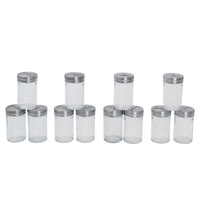 Imagem da oferta Kit 12 Porta temperos com tampa giratória inox e vidro 90ml - Mozcada