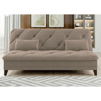 Imagem da oferta Sofá-Cama 3 Lugares Linoforte Jamile com Encosto Reclinável em Tecido Suede - 188cm de Largura - Areia