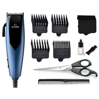 Imagem da oferta Máquina de Cortar Cabelo GA.MA Italy GM Master 4 Pentes - Preto e Azul