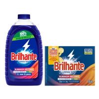 Imagem da oferta Kit Sabão Líquido Lava Roupas Brilhante Limpeza Total 3L + Sabão em Pó Original 1,6kg