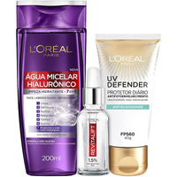 Imagem da oferta Kit L'Oréal Paris: Água Micelar + Sérum + UV Defender Antioleosidade